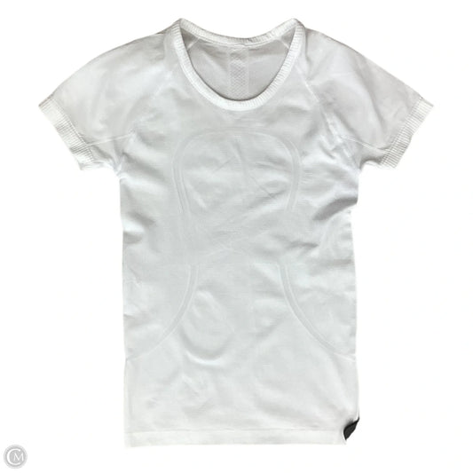 Athletic Top Short Sleeve By Lululemon In White, Size: S