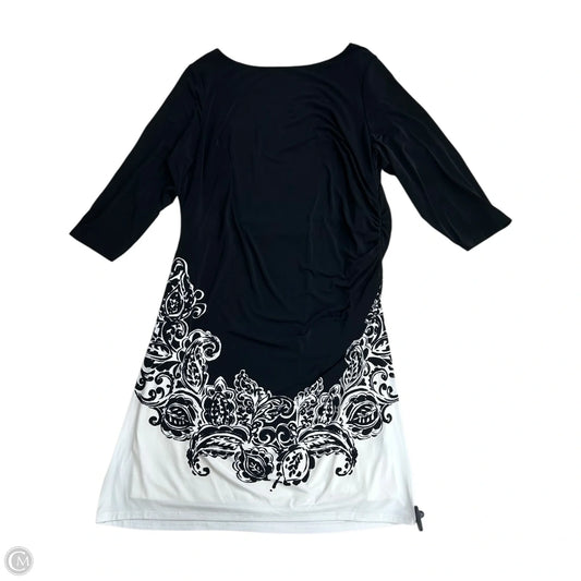 Dress Casual Short By Lauren By Ralph Lauren In Black & Cream, Size: 1x