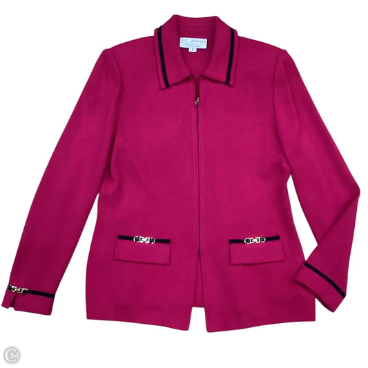 Sweater Cardigan By St. John In Pink, Size: M