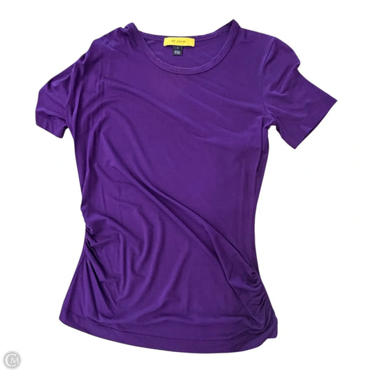 Top Short Sleeve By St John Knits In Purple, Size: S