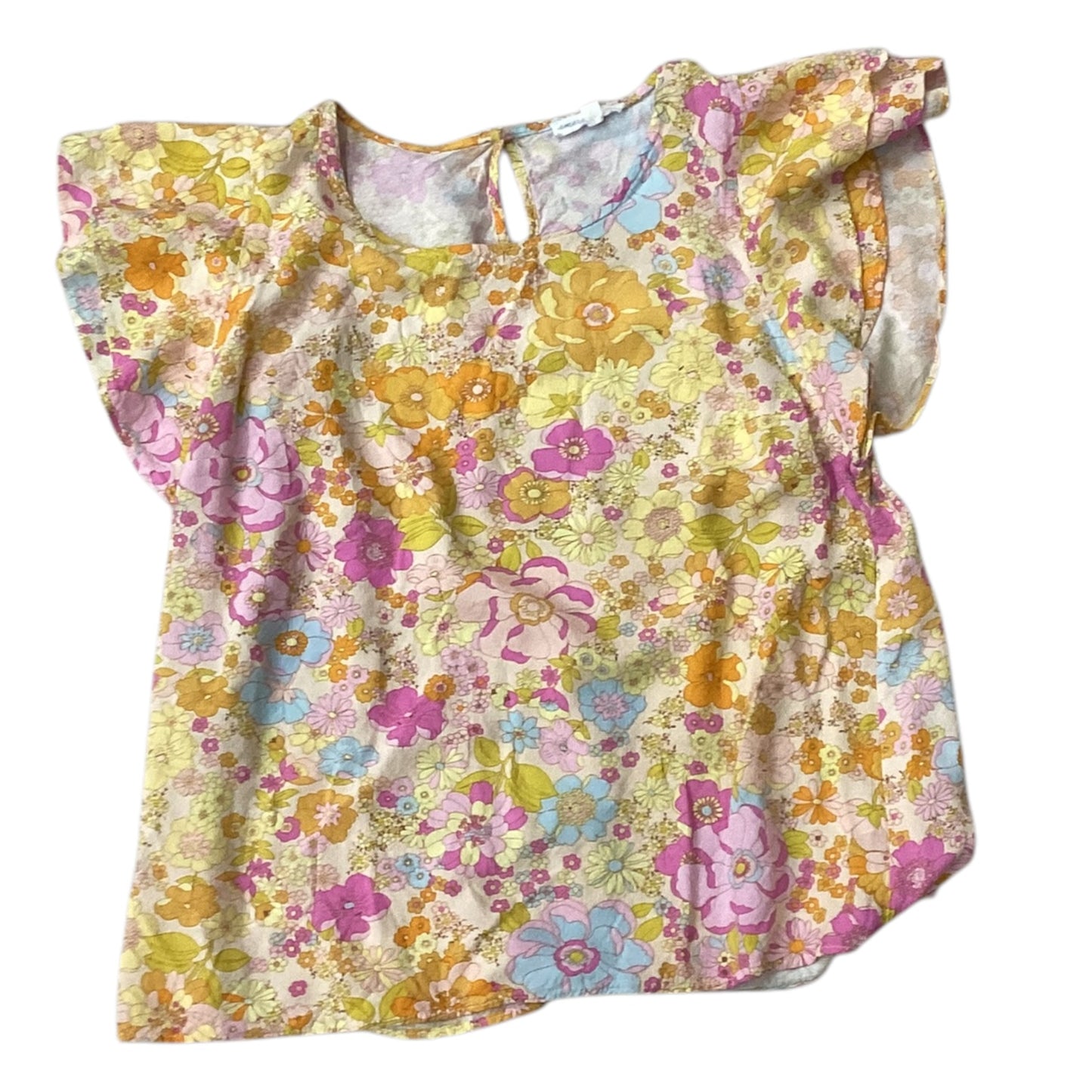 Top Short Sleeve By Clothes Mentor In Orange & Pink, Size: L