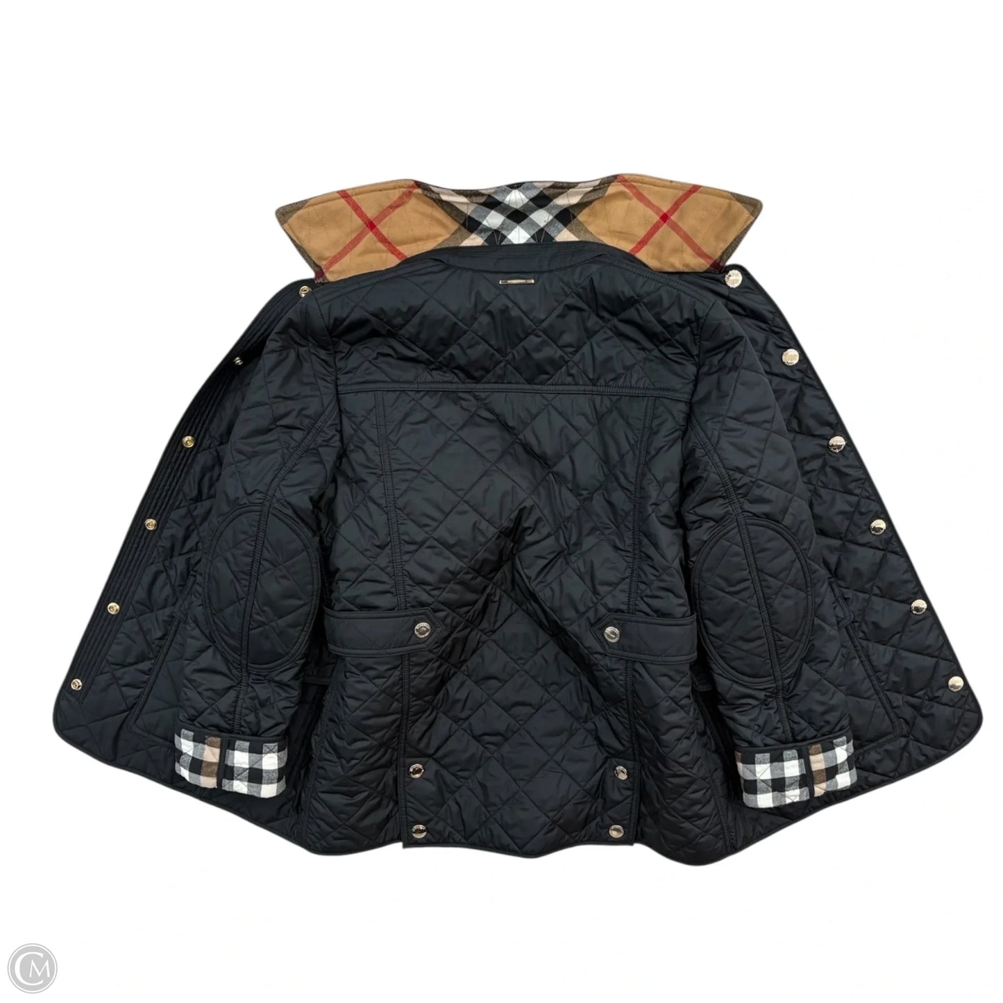 Jacket Luxury Designer By Burberry In Black, Size: M