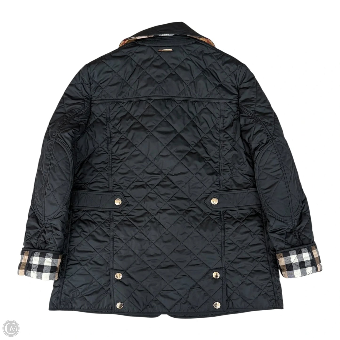 Jacket Luxury Designer By Burberry In Black, Size: M