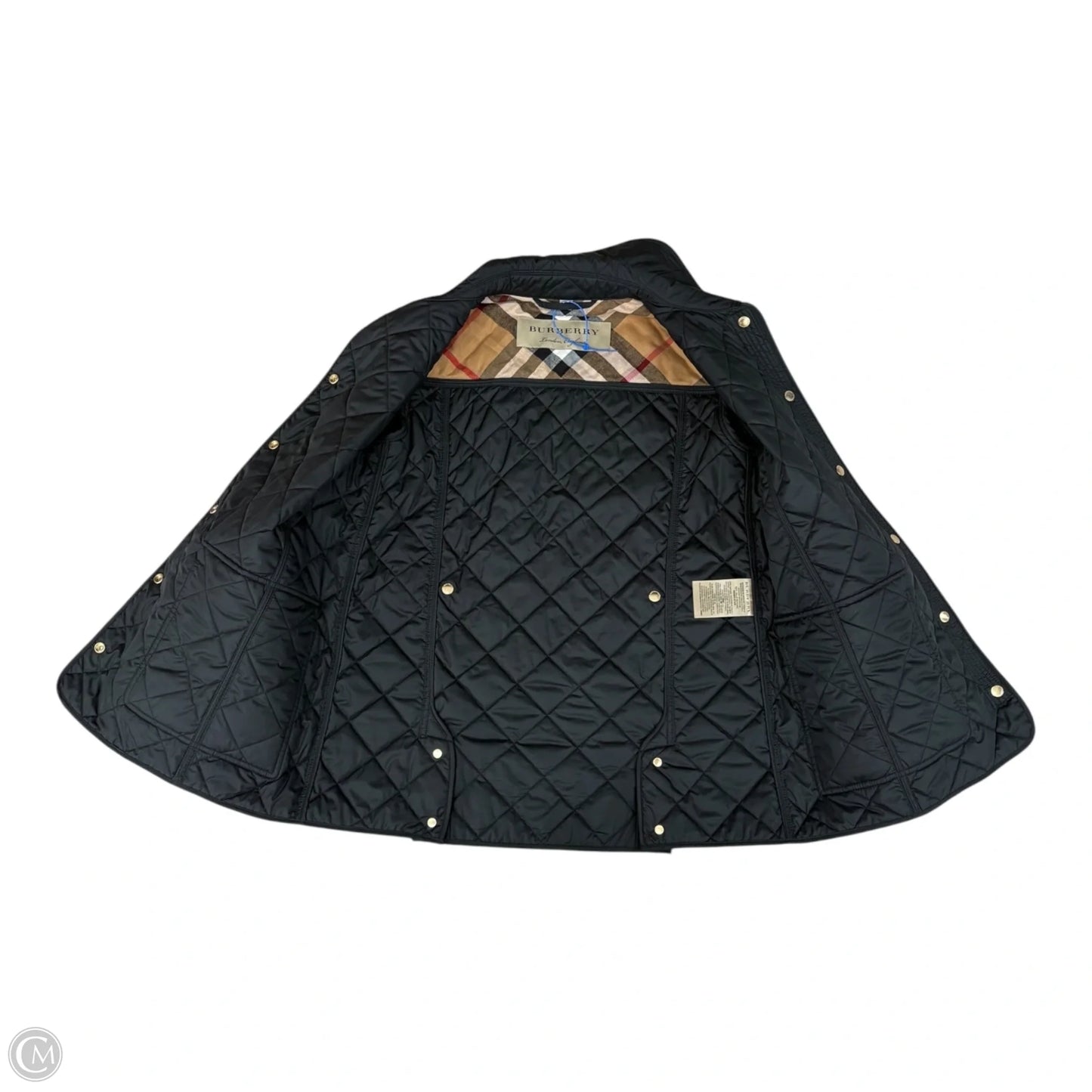 Jacket Luxury Designer By Burberry In Black, Size: M
