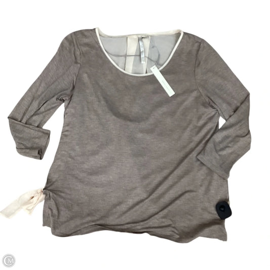 Top 3/4 Sleeve By Lc Lauren Conrad In Brown & Cream, Size: Xl