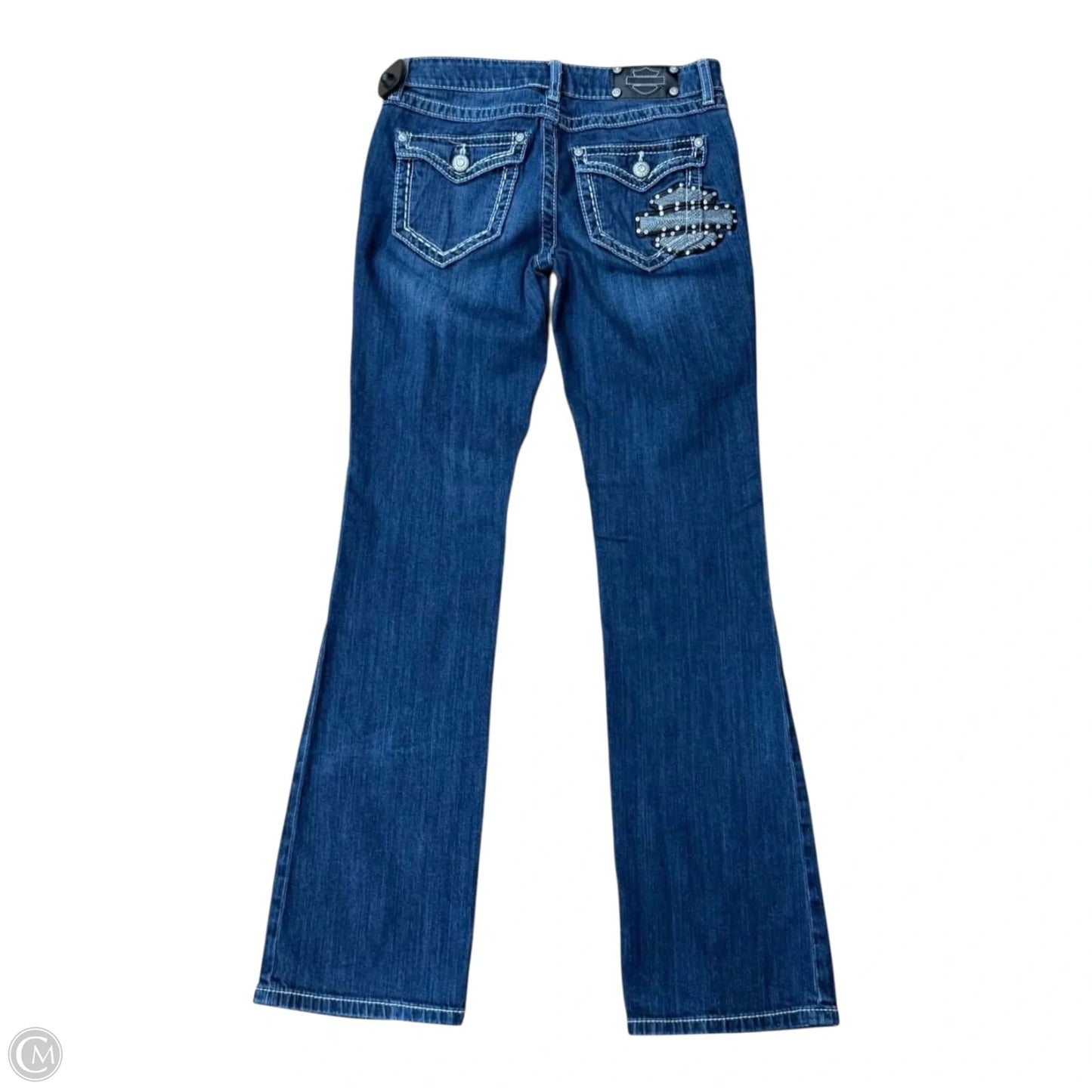 Jeans Boot Cut By Harley Davidson In Blue Denim, Size: 4