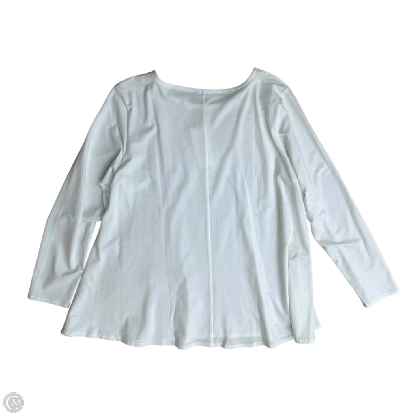 Top Long Sleeve Basic By Eileen Fisher In White, Size: Xl