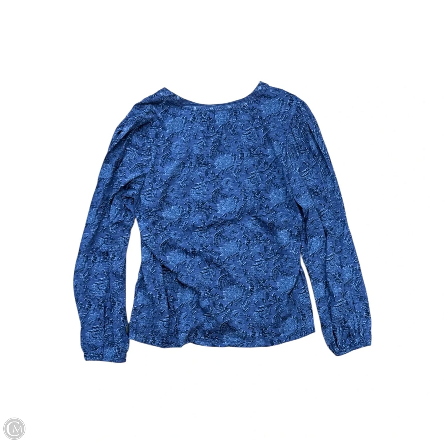 Blouse Long Sleeve By Lucky Brand In Blue, Size: S