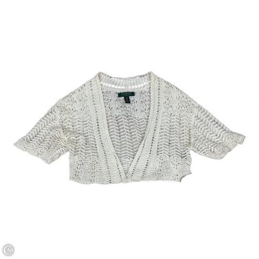 Sweater Cardigan By Lauren By Ralph Lauren In Cream, Size: Sp
