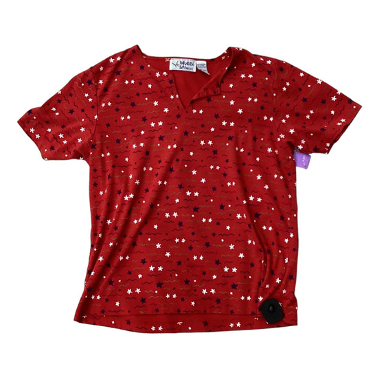 Red Top Short Sleeve Clothes Mentor, Size L