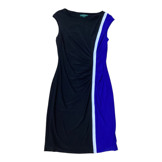 Dress Designer By Lauren By Ralph Lauren In Black & Blue, Size: 8