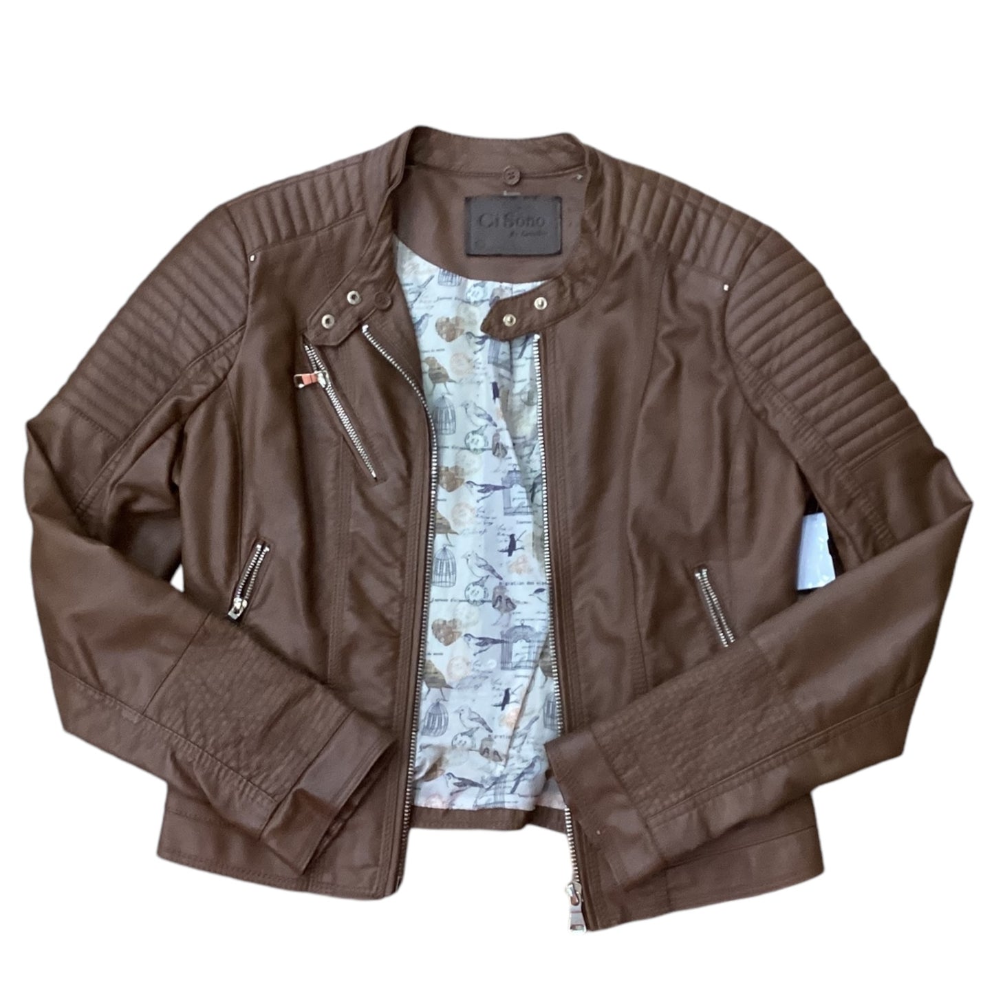 Jacket Leather By Ci Sono In Brown, Size: L