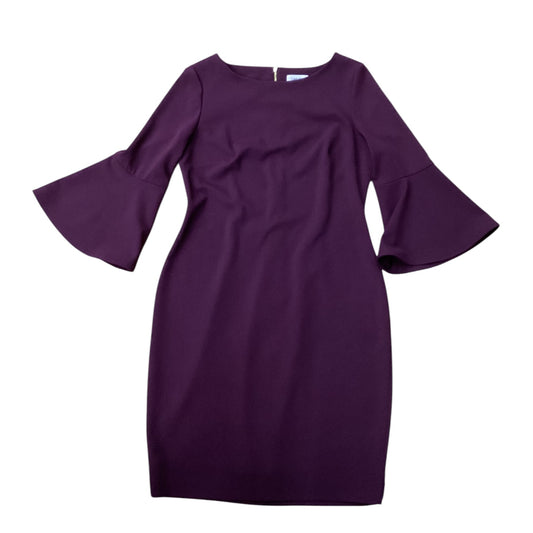 Dress Casual Midi By Calvin Klein In Purple, Size: L