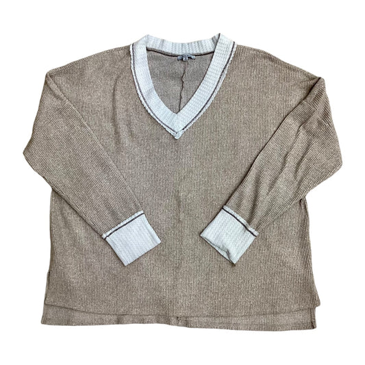 Top Long Sleeve By White Birch In Tan, Size: 1x