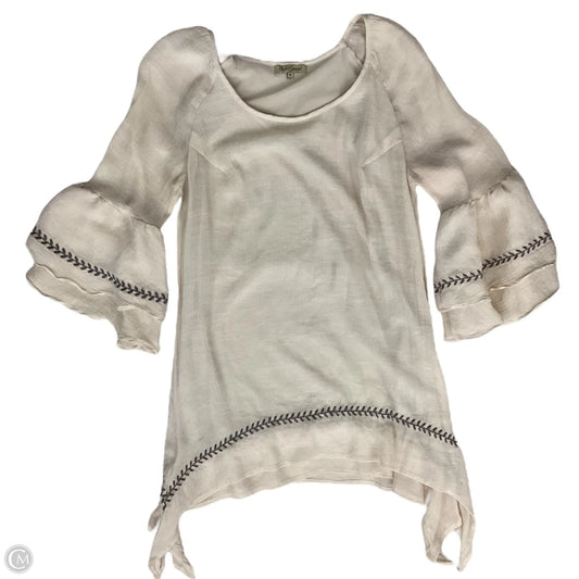 Top 3/4 Sleeve By Clothes Mentor In Cream, Size: M