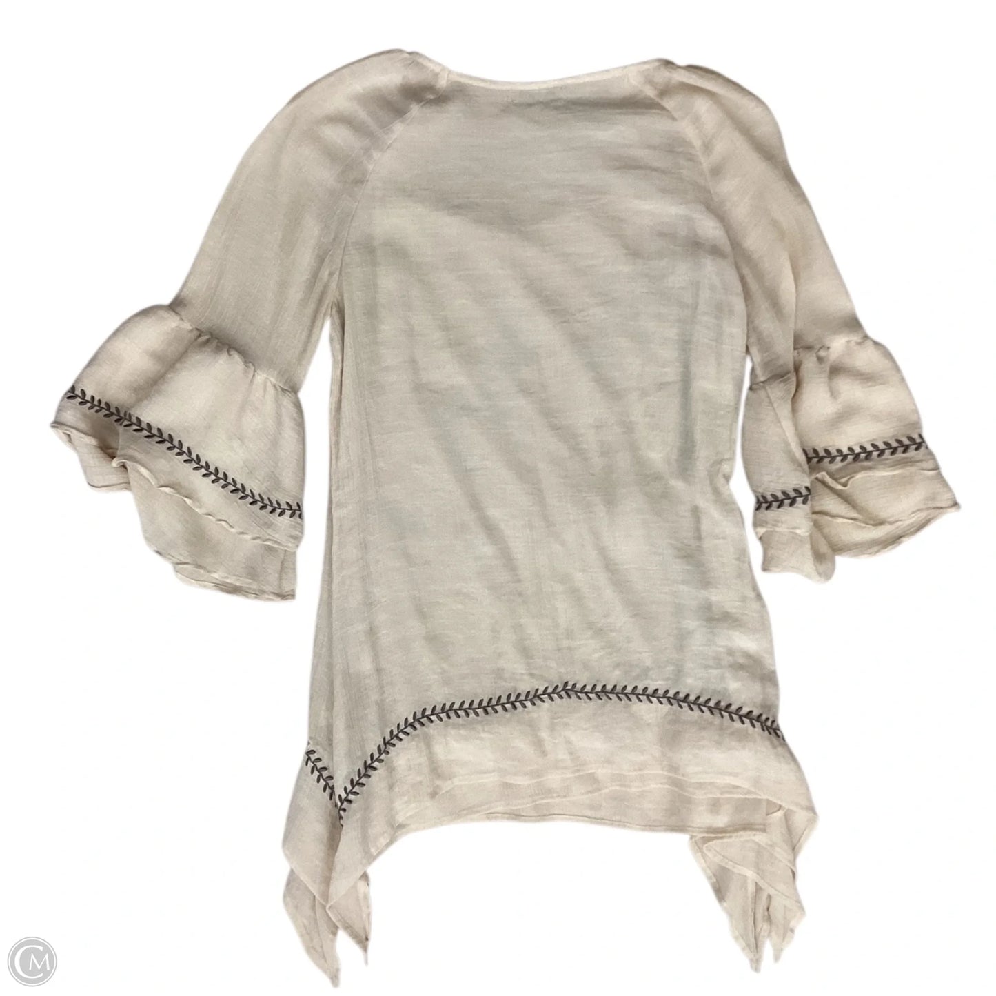 Top 3/4 Sleeve By Clothes Mentor In Cream, Size: M