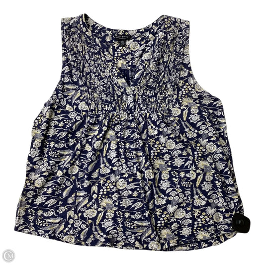 Top Sleeveless By Lucky Brand In Blue & Tan, Size: L