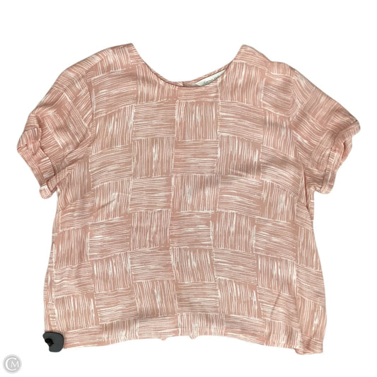 Top Short Sleeve By Garnet Hill In Pink, Size: L