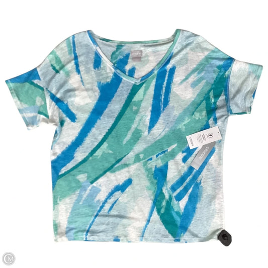 Top Short Sleeve By Chicos In Blue & Green, Size: M