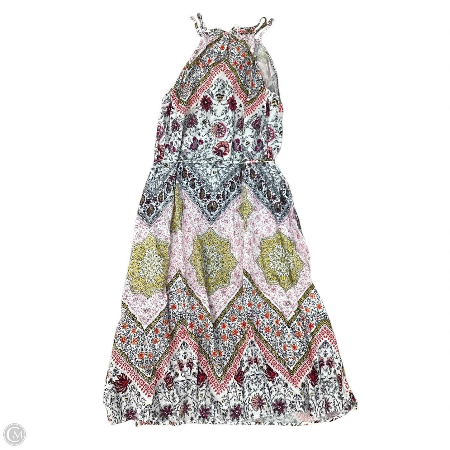 Dress Casual Short By Loft In Pink & Yellow, Size: M