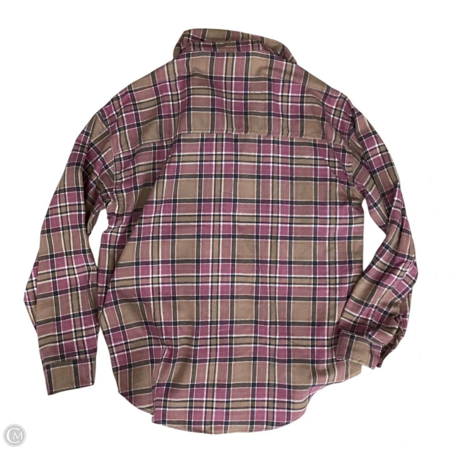 Blouse Long Sleeve By Aeropostale In Plaid Pattern, Size: S