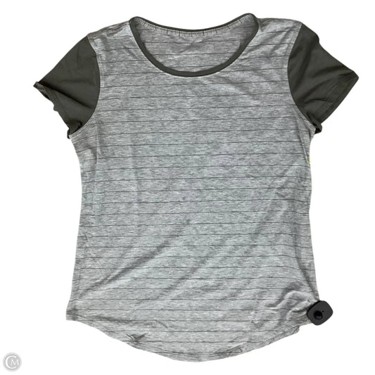 Athletic Top Short Sleeve By Lululemon In Striped Pattern, Size: S