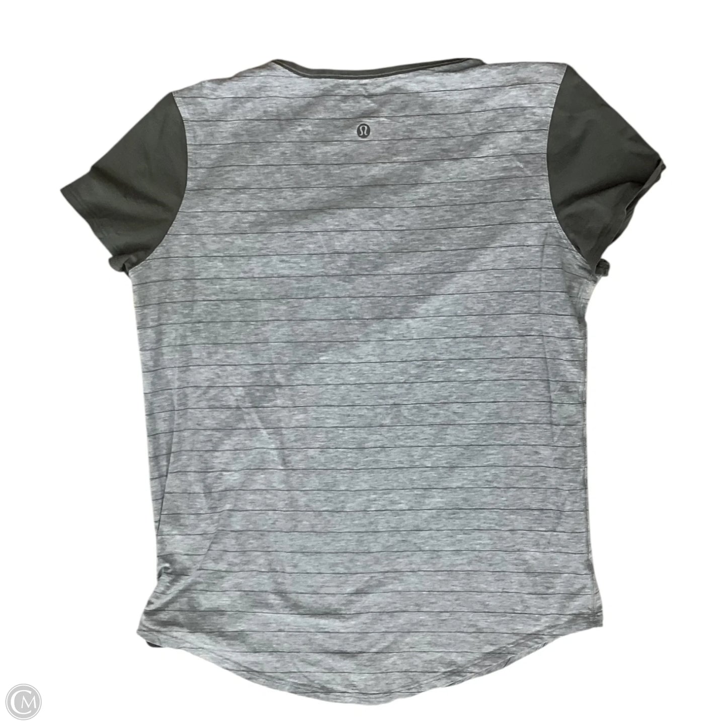 Athletic Top Short Sleeve By Lululemon In Striped Pattern, Size: S