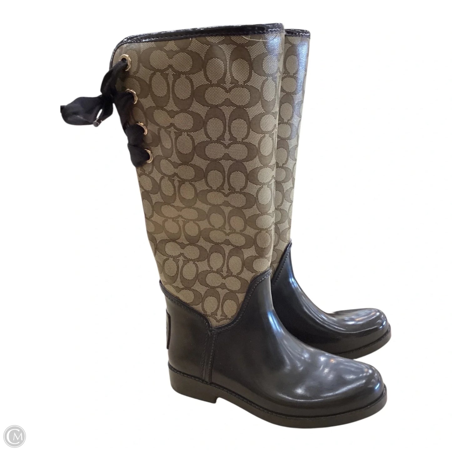 Boots Designer By Coach In Brown, Size: 8.5