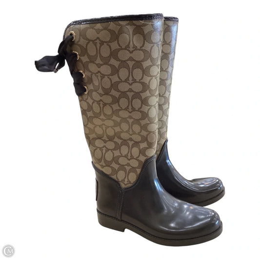 Boots Designer By Coach In Brown, Size: 8.5