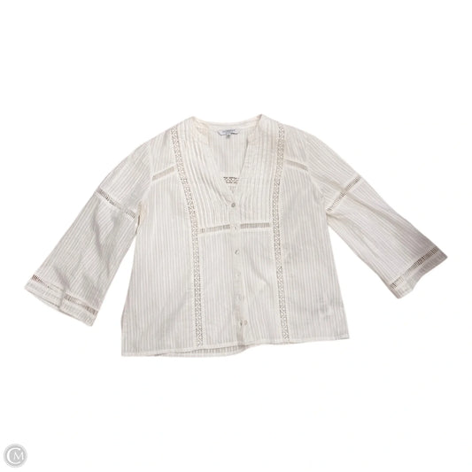 Top Long Sleeve By Liverpool In Cream, Size: L