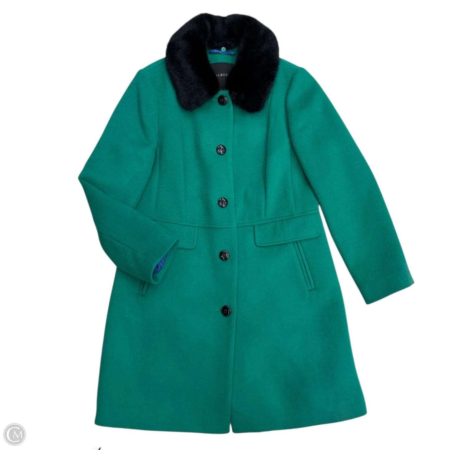Coat Wool By Talbots In Green, Size: 12