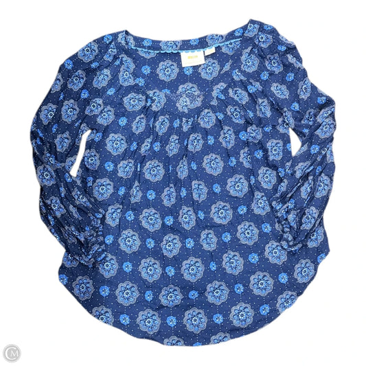 Blouse Long Sleeve By Anthropologie In Navy, Size: S