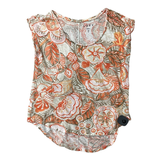 Orange & Pink Top Sleeveless Loft, Size M