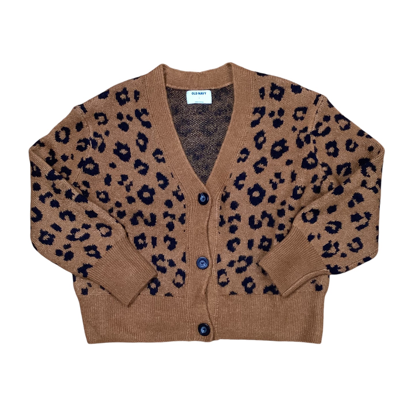 Sweater Cardigan By Old Navy In Animal Print, Size: S