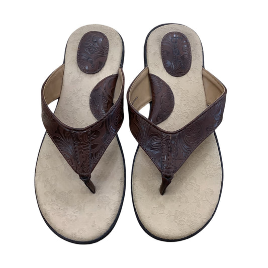 Sandals Flip Flops By Boc In Brown, Size: 9