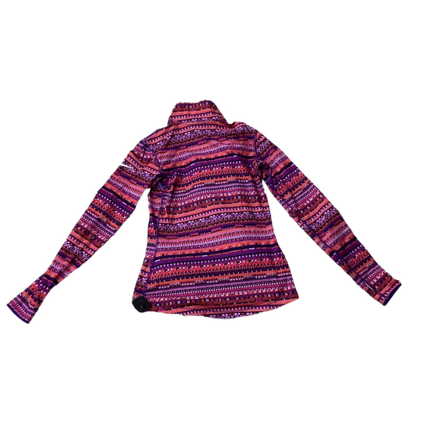 Athletic Top Long Sleeve Collar By Nike Apparel In Pink & Purple, Size: M