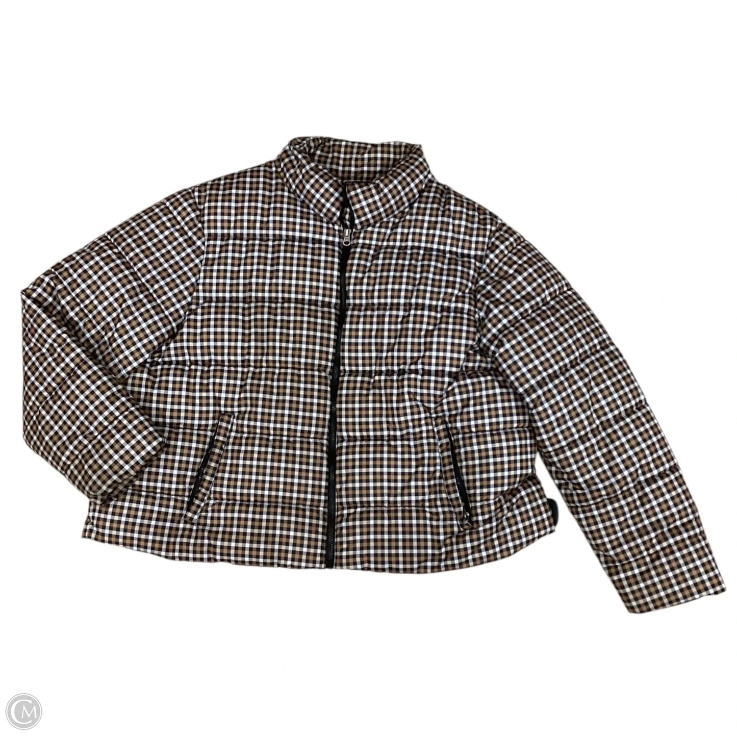 Coat Puffer & Quilted By Time And Tru In Checkered Pattern, Size: 2x
