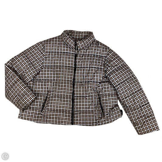 Coat Puffer & Quilted By Time And Tru In Checkered Pattern, Size: 2x