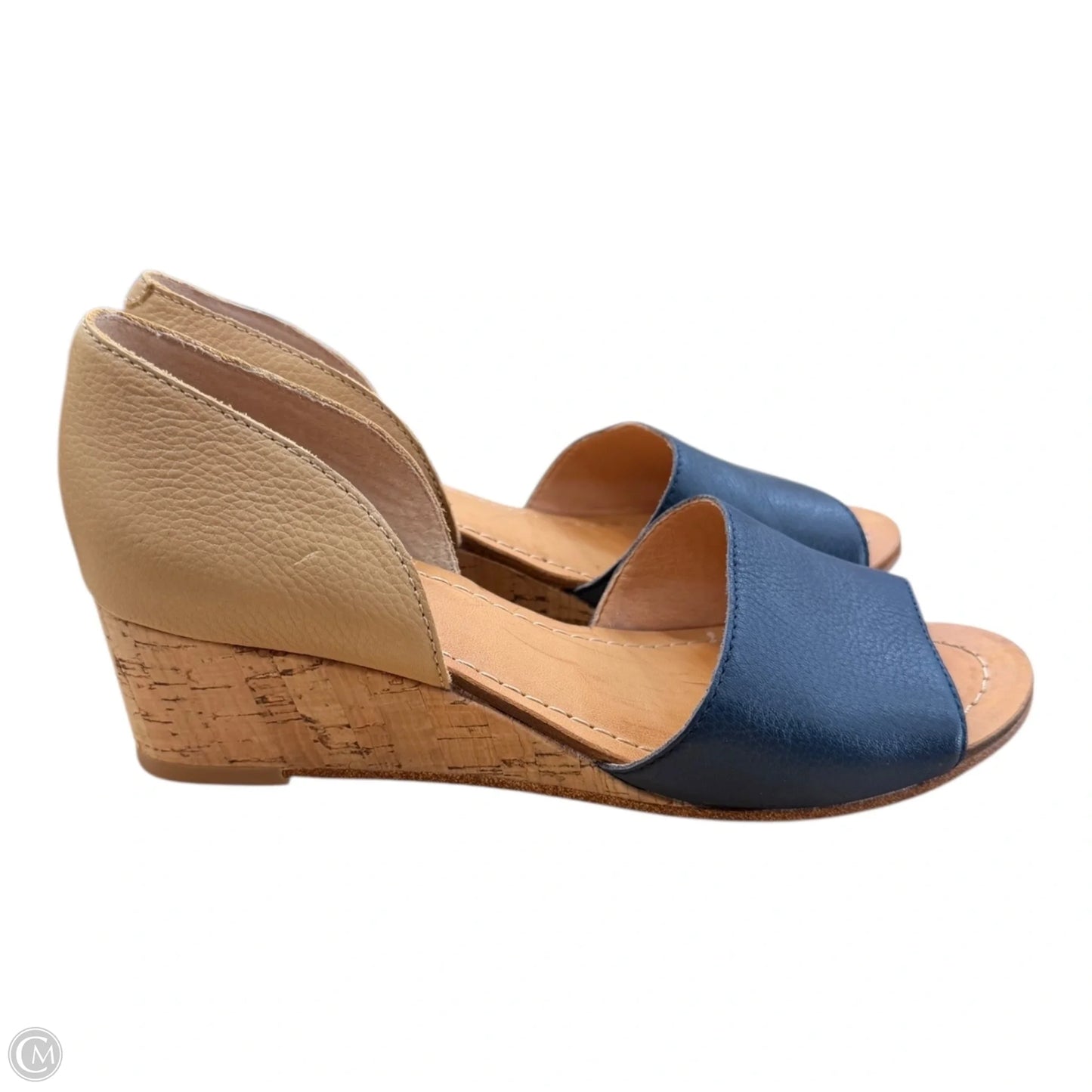 Sandals Heels Wedge By Cma In Blue & Brown, Size: 7