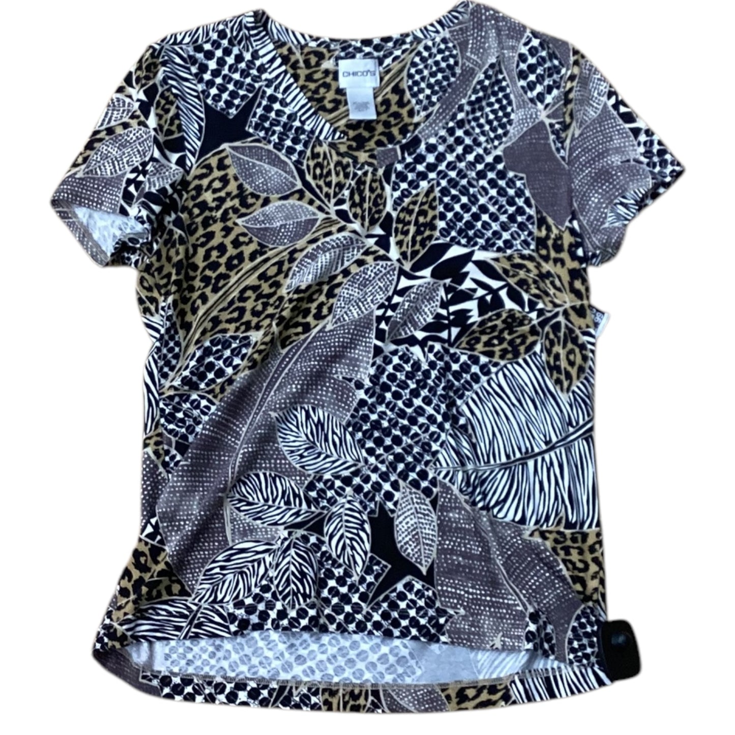 Top Short Sleeve By Chicos In Animal Print, Size: 1