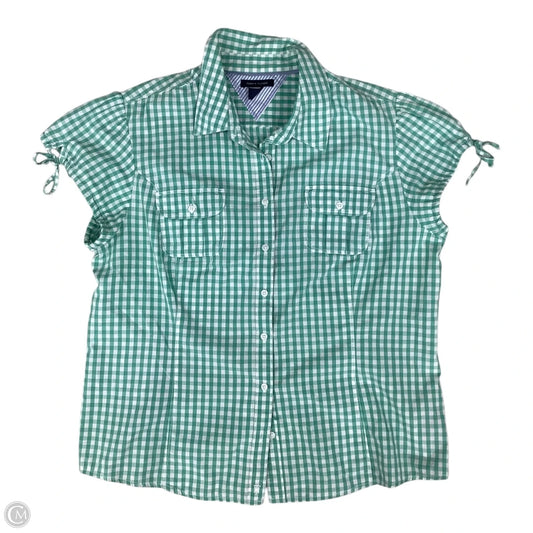 Top Short Sleeve By Tommy Hilfiger In Plaid Pattern, Size: Xl