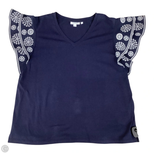 Top Short Sleeve By Chicos In Navy, Size: Xl