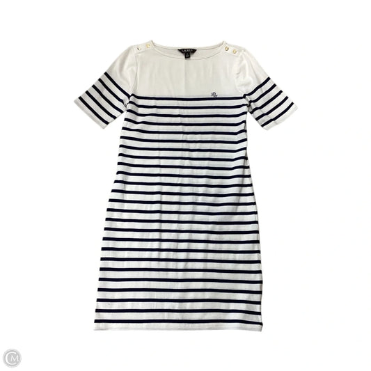 Dress Casual Midi By Lauren By Ralph Lauren In Striped Pattern, Size: M