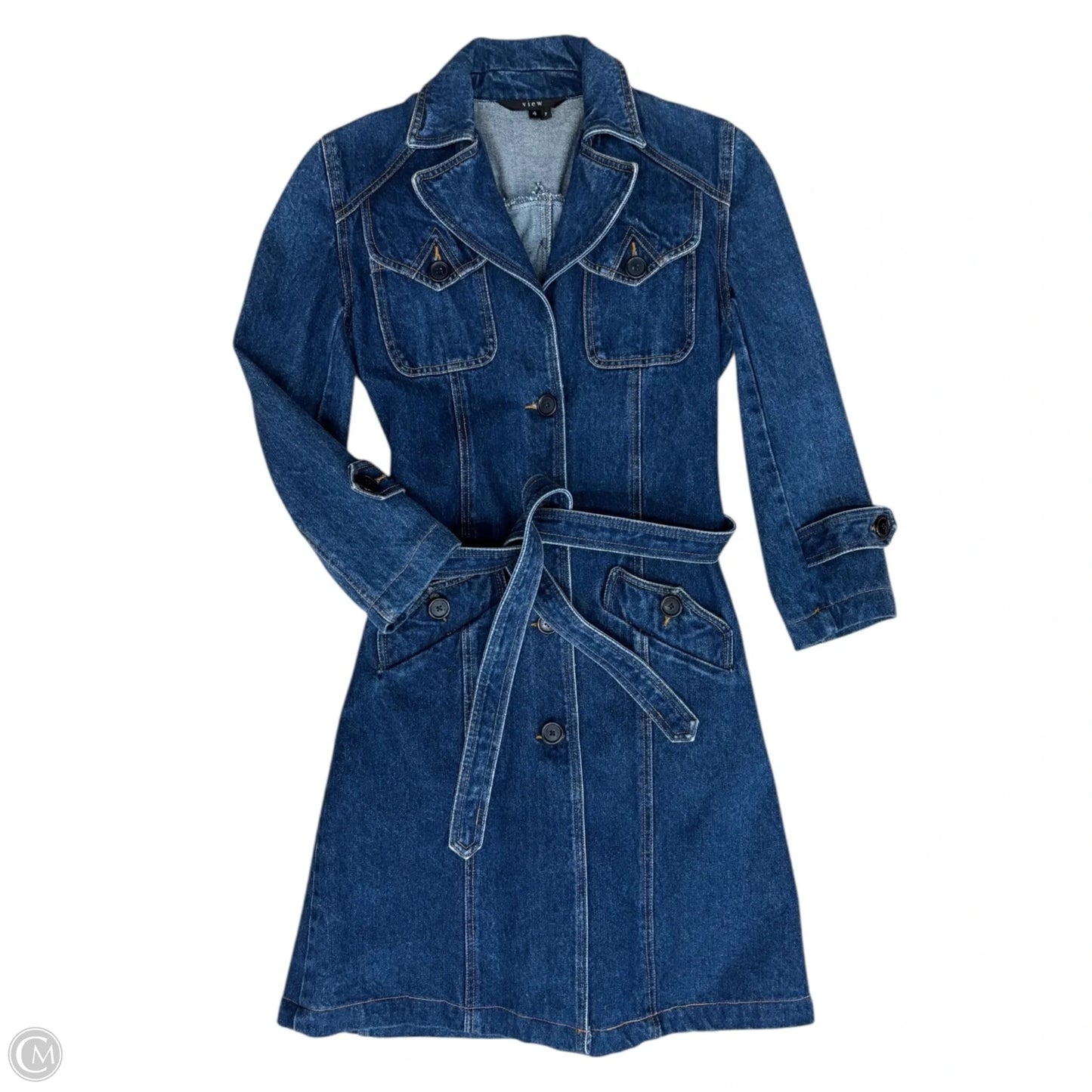 Coat Other By Clothes Mentor In Blue Denim, Size: 4p