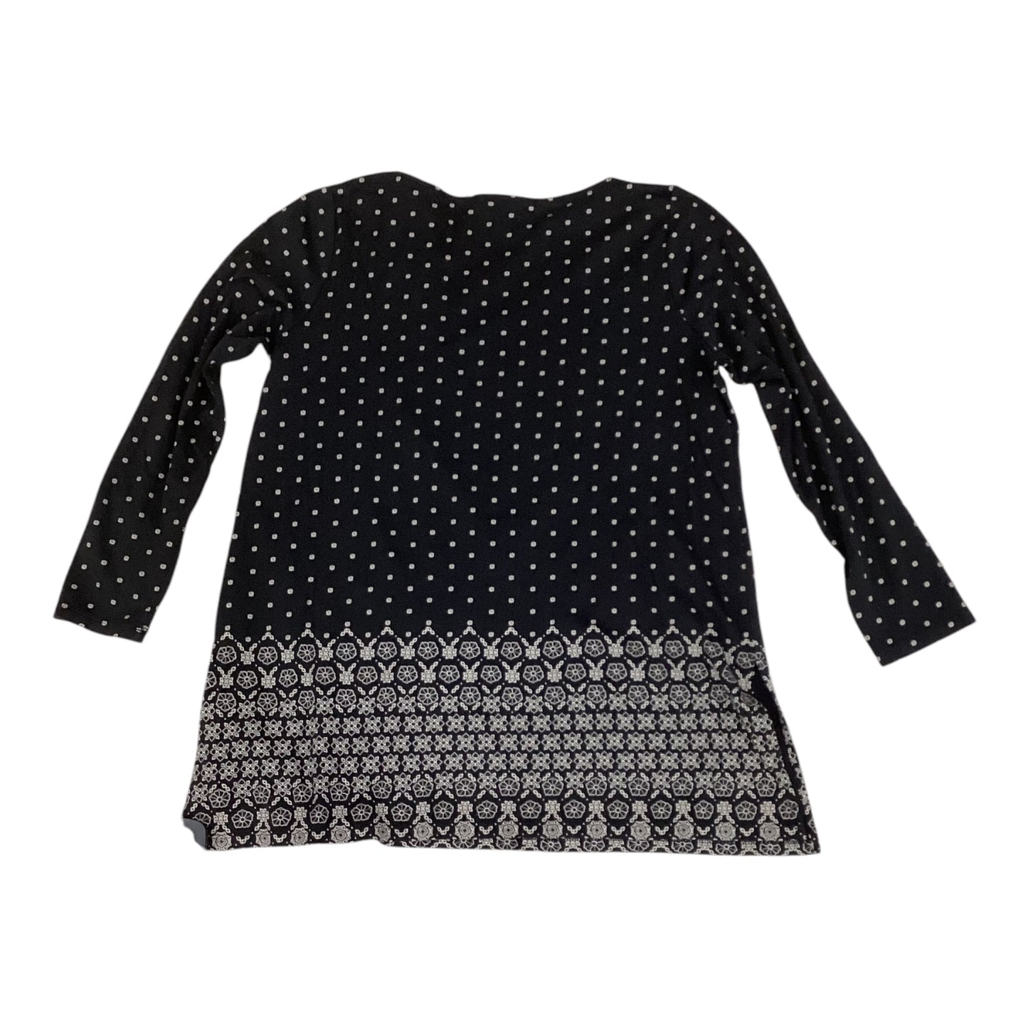 Top Long Sleeve By J. Jill In Black & Tan, Size: M