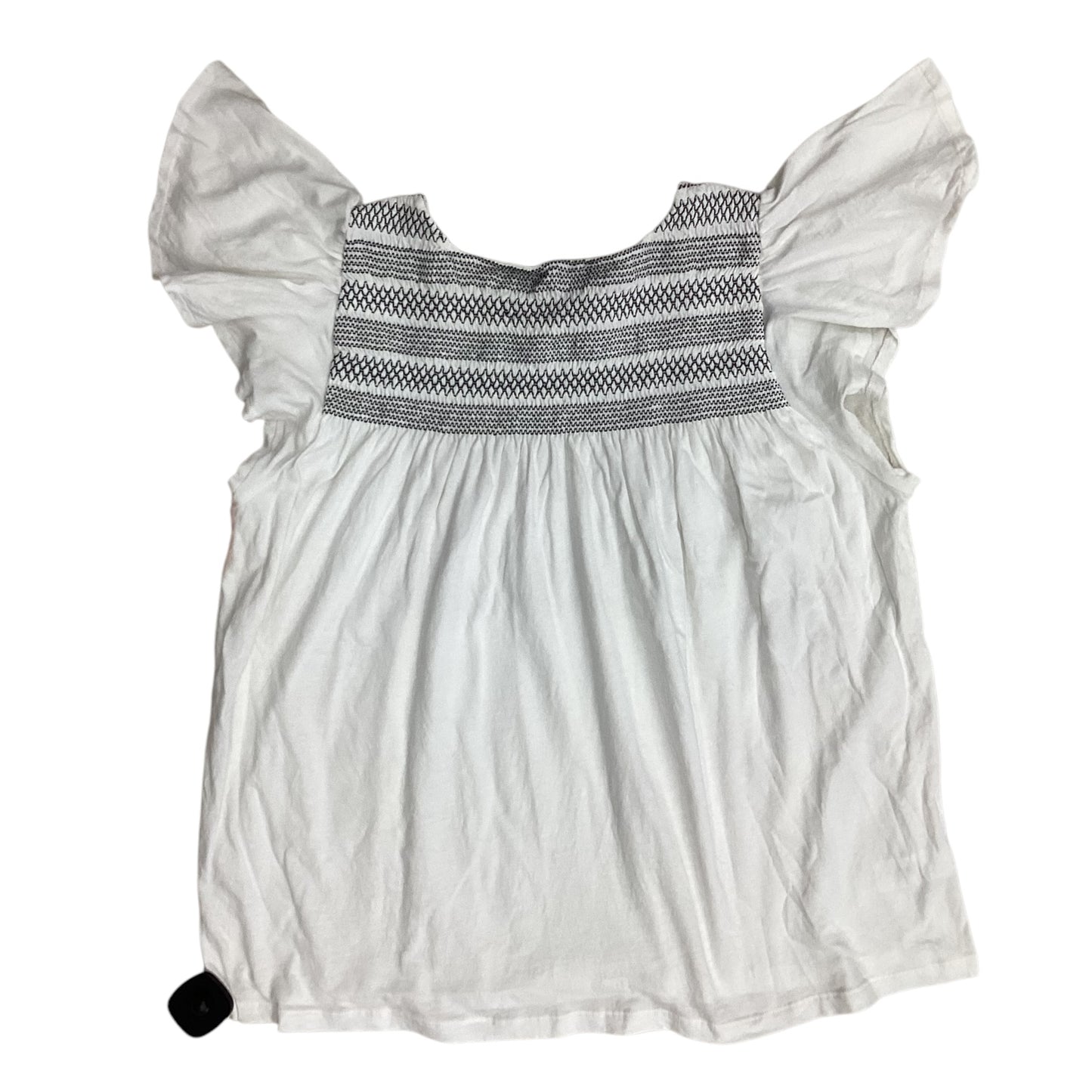 Top Short Sleeve By Loft In White, Size: L