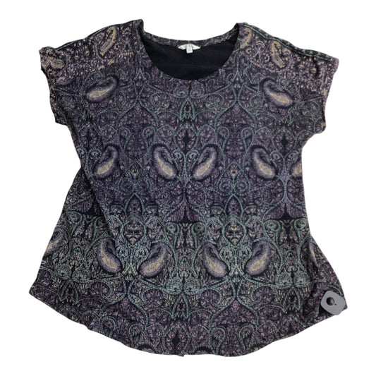 Top Short Sleeve By Lucky Brand In Black & Purple, Size: Xl