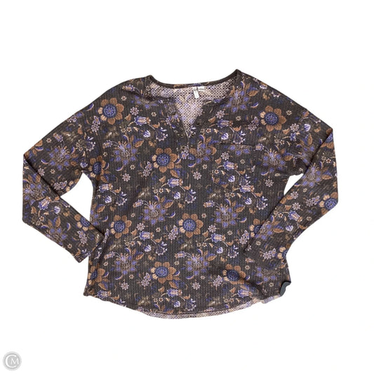 Top Long Sleeve By Cato In Blue & Orange, Size: L