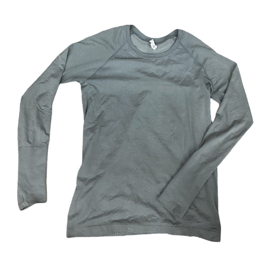 Athletic Top Long Sleeve Collar By Lululemon In Grey, Size: 10