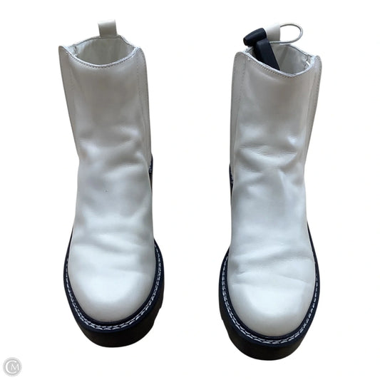 Boots Ankle Heels By Calvin Klein In Cream, Size: 7.5